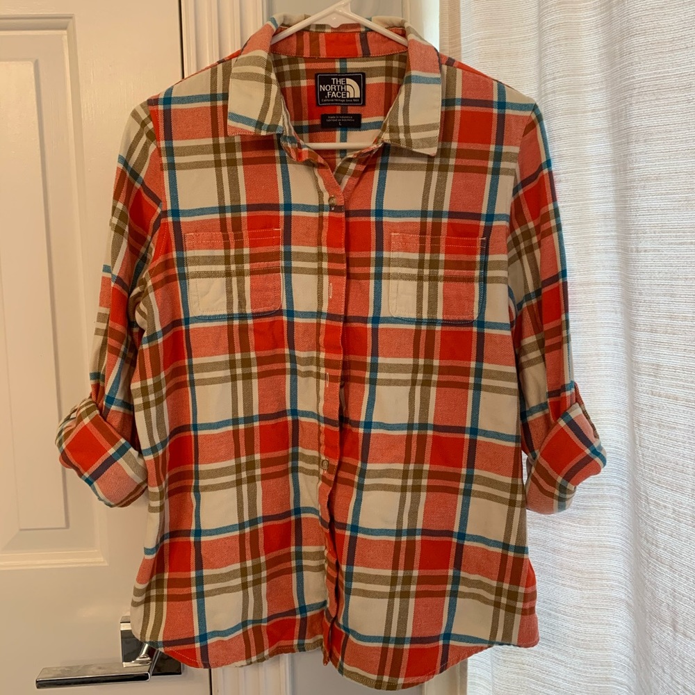 The North Face flannel button down shirt